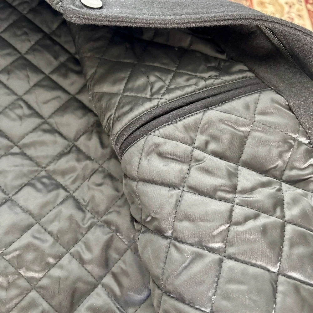 Davis & Butt Head  Black and White Leather / Fabric Bomber Jacket size XL